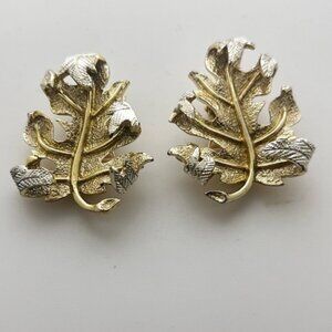 Vintage 1960's Sarah Coventry Windfall Autumn Leaves Clip Earrings
